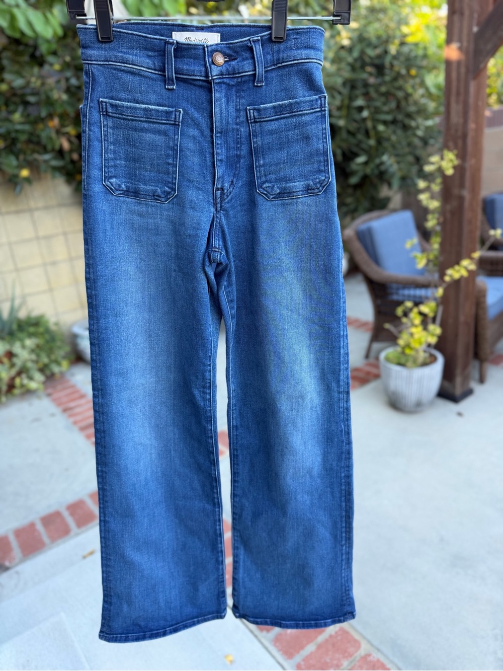 Madewell The Emmy Wide-Leg Jeans Size 24 Medium Wash Blue Denim